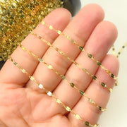 14K Solid Gold Flat Marina Link Unfinished Chains